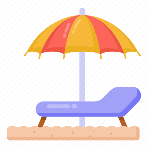 Sunbath, suntan, beach bed, sunbed, beach umbrella icon - Download on Iconfinder