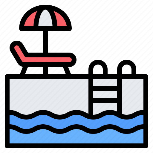 Swimming, pool, water, sunbed, umbrella icon - Download on Iconfinder
