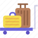luggage, cart, trolley, baggage, hand