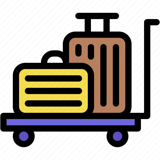Luggage, cart, trolley, baggage, hand icon - Download on Iconfinder