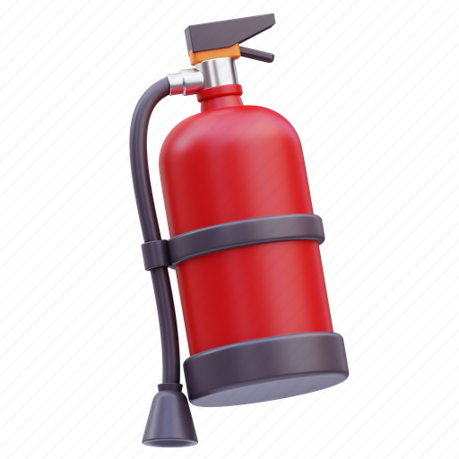 Fire, extinguisher, emergency, fire extinguisher, flame, burn, security 3D illustration - Download on Iconfinder
