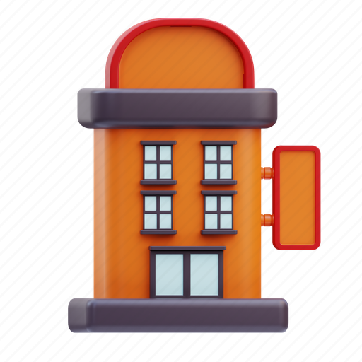 Hotel, building, accommodation, service, vacation, holiday, office 3D illustration - Download on Iconfinder