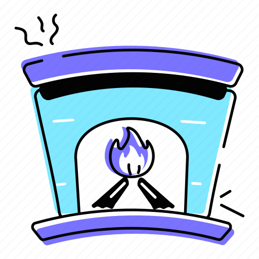 Fireplace, fire chimney, hearth chimney, fire furnace, wood fireplace icon - Download on Iconfinder
