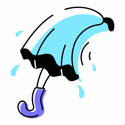 Rain umbrella, rain shade, wet umbrella, parasol, rain protection icon - Download on Iconfinder