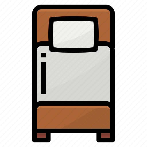 Bed, furniture, hotel, room, single, sleep icon - Download on Iconfinder
