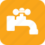acomodation, hotel, vacation, hand, tap, water icon 