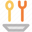 cutlery, eating, flatware, fork, restaurant, spoon, utensil