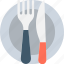 dining, fork, knife, plate, restaurant 