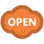 open, open sign, shop open, shopping mall, sticker, store open 