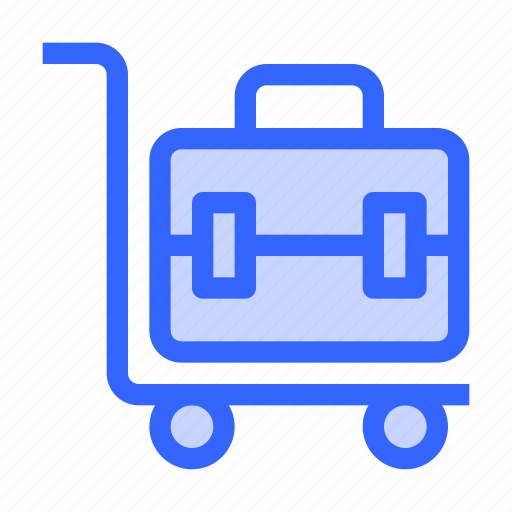 Trolley, bag, suitcase, hotel, travel icon - Download on Iconfinder