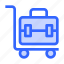trolley, bag, suitcase, hotel, travel 