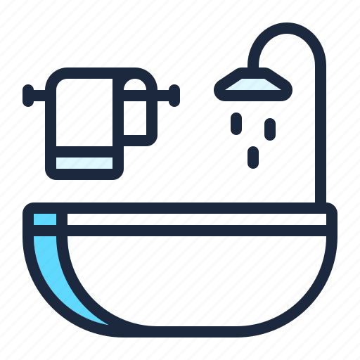 Shower, bathroom, bath, bathtub, hygiene, hotel, travel icon - Download on Iconfinder