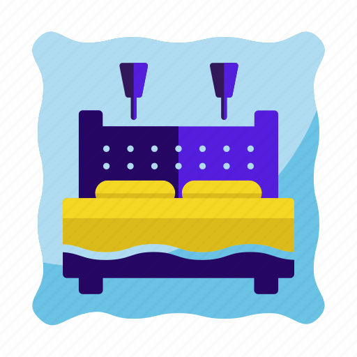 Bed, double, furniture, hotel, house, interior icon, travel icon - Download on Iconfinder