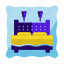 bed, double, furniture, hotel, house, interior icon, travel 