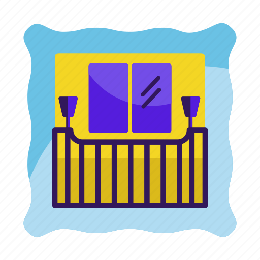 Apartement, balcony, door, hotel, house, railing, terrace icon icon - Download on Iconfinder
