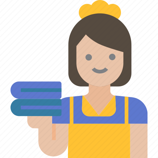 Hotel, maid, housekeeping, woman, services, staff, clean icon - Download on Iconfinder