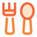fork, hotel, restaurant, spoon, travel