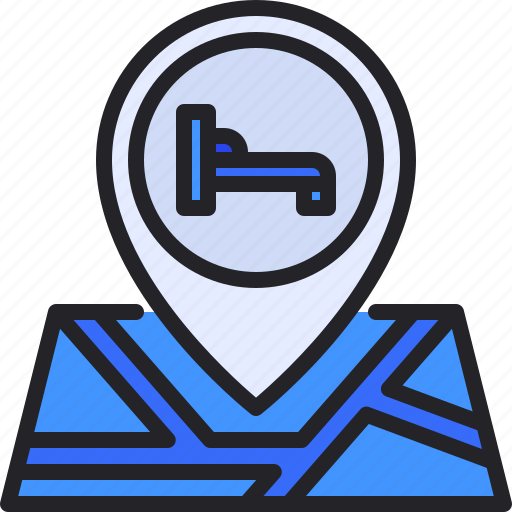 Bedroom, hotel, location, map, pin icon - Download on Iconfinder