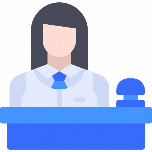 Hotel, reception, receptionist, service, woman icon - Download on Iconfinder