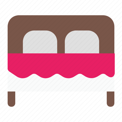 Double bed, bed, double, bedroom, room, hotel icon - Download on Iconfinder