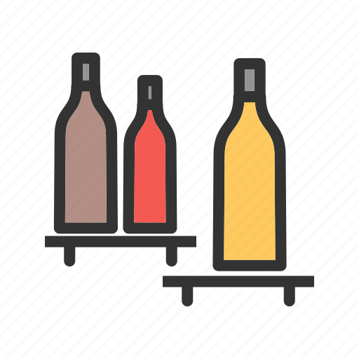 Bottle, bottles, milk, sauce, shelf, shelves, shopping icon - Download on Iconfinder