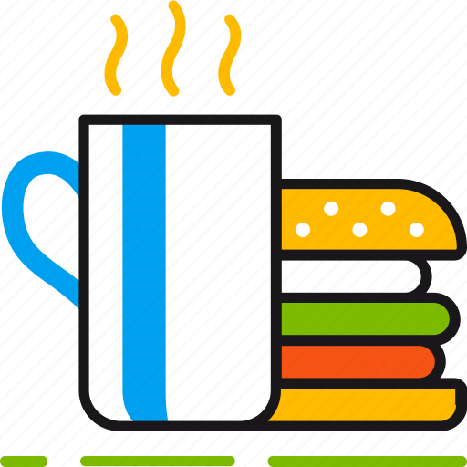 Breakfast, coffee, cup, eat, food, hamburger, tea icon - Download on Iconfinder