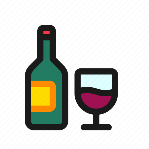 Bar, wine, bottle, glass, pub, drink, beverage icon - Download on Iconfinder