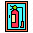extinguisher, fire, hotel, person, service, travel, work