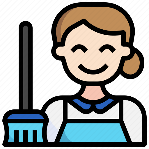 Cleaning, staff, service, maid, professions, jobs icon - Download on Iconfinder