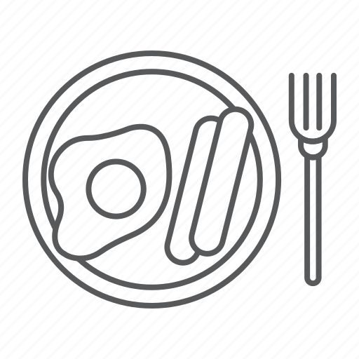 Breakfast, fried, egg, sausage, english, fork, food icon - Download on Iconfinder