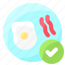 bacon, breakfast, egg, food, included