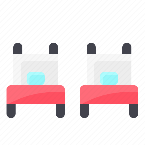 Bedroom, beds, hotel, room, two icon - Download on Iconfinder