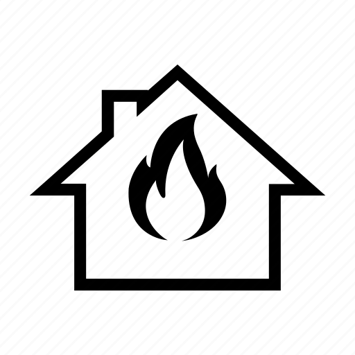 Fire, flame, heating, house, flames, heat, protection icon - Download on Iconfinder
