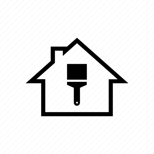 Bricolage, brush, house, job, paint, painting, construction icon - Download on Iconfinder