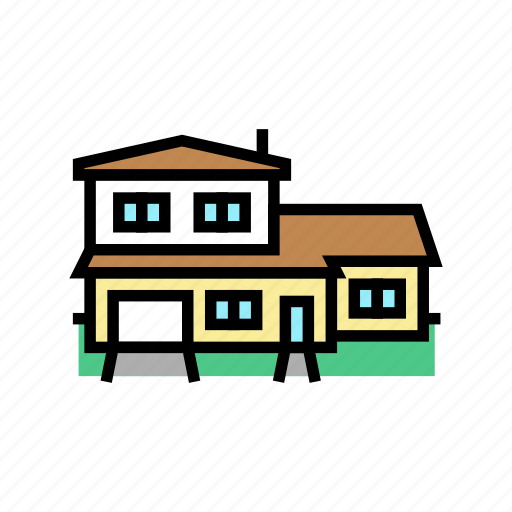 Split, level, house, architectural, exterior, cape, cod icon - Download on Iconfinder