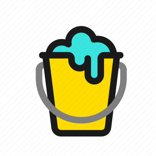Bucket, cleaning, house, soap, water, well, mop icon - Download on Iconfinder