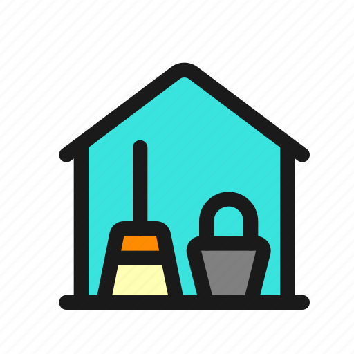 Janitorial, closet, room, broom, bucket, mop, cleaner icon - Download on Iconfinder