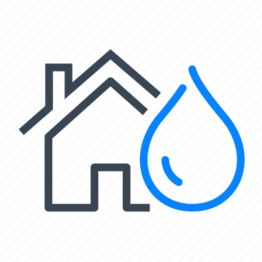 House, water, leak, leaking, flood icon - Download on Iconfinder