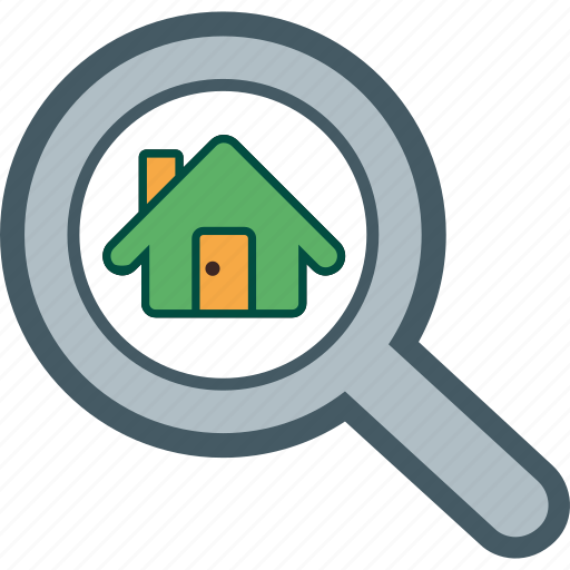 Find, home, house, magnifier, seek icon - Download on Iconfinder