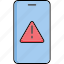 mobile warning, attention, danger, risk, threat 