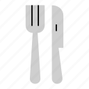 colored, cutlery, eating, fork, household, knife, meal