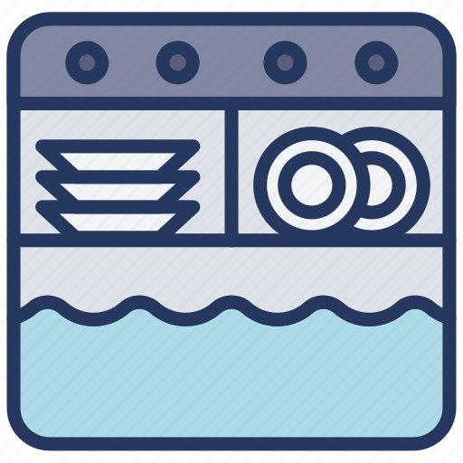 Housekeeping, dishwashing, machine, plates, domestic icon - Download on Iconfinder