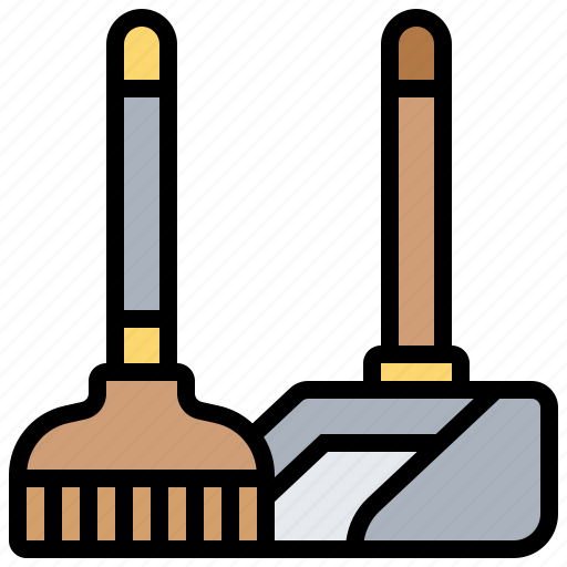 Brush, dust, dustpan, housework, room icon - Download on Iconfinder