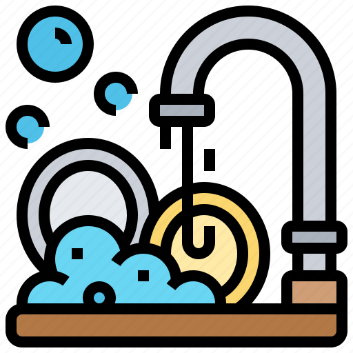 Clean, dishes, kitchen, plate, washing icon - Download on Iconfinder