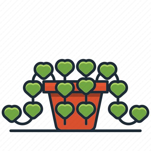 String, hearts, plant, houseplant, garden, nature, decorative icon - Download on Iconfinder
