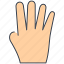 four, gesture, fingers, hand, language, number, sign