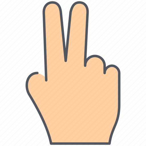 Gesture, peace, double, fingers, hand, language, sign icon - Download on Iconfinder