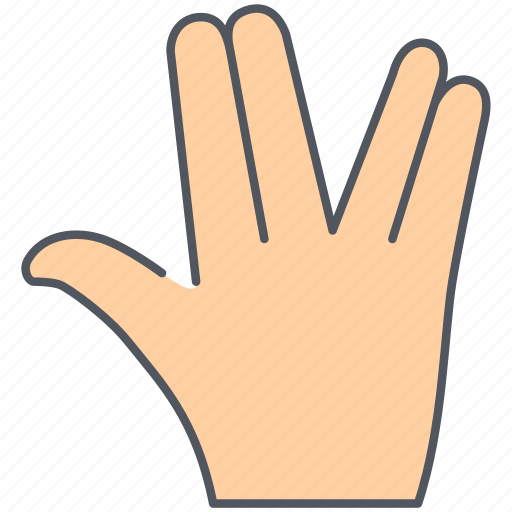 Gesture, fingers, hand, language, salute, sign, vulcan icon - Download on Iconfinder