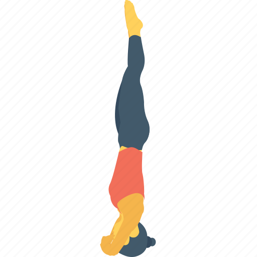 Acrobat, female, headstand, pose, yoga icon - Download on Iconfinder