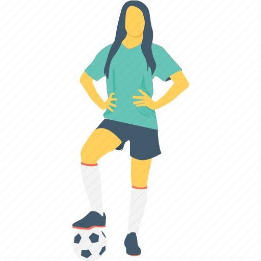 Female, football player, player, sports women, sportsperson icon - Download on Iconfinder